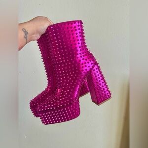 🚫SOLD🚫 Azalea Wang Cora Pink Spike Boots